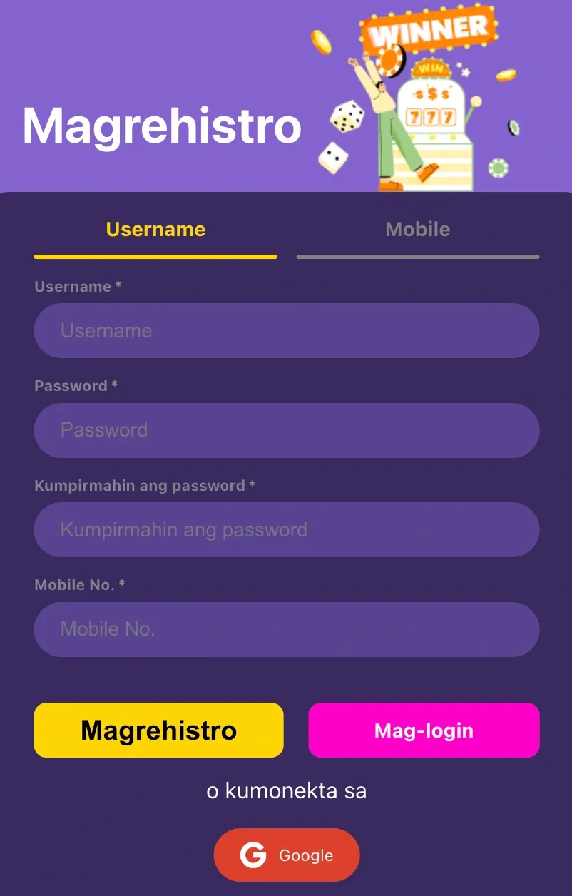 Register at taya77
